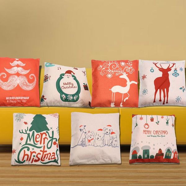 

cushion/decorative pillow christmas design sofa waist cushion cover 45x45cm er decorative cotton linen throw pillowcase for home decor