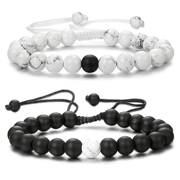 

beaded, strands couples matching black white yin and yang friendship bracelets for women statement jewelry gift pulseras mujer