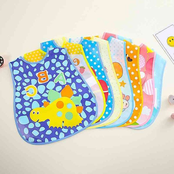 

cartoon children's waterproof eva baby saliva bib new wash reverse wear smock