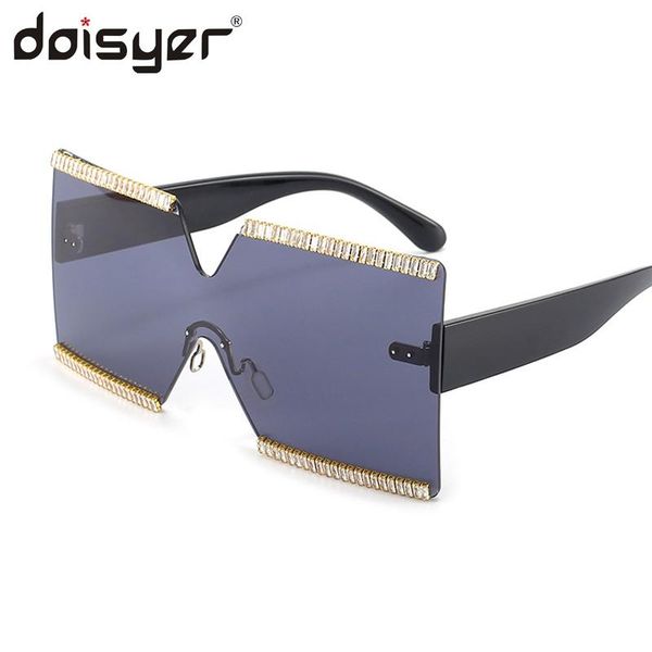

sunglasses doisyer 2021 boundless frame ocean lens rhinestone fashion cut - edge, White;black