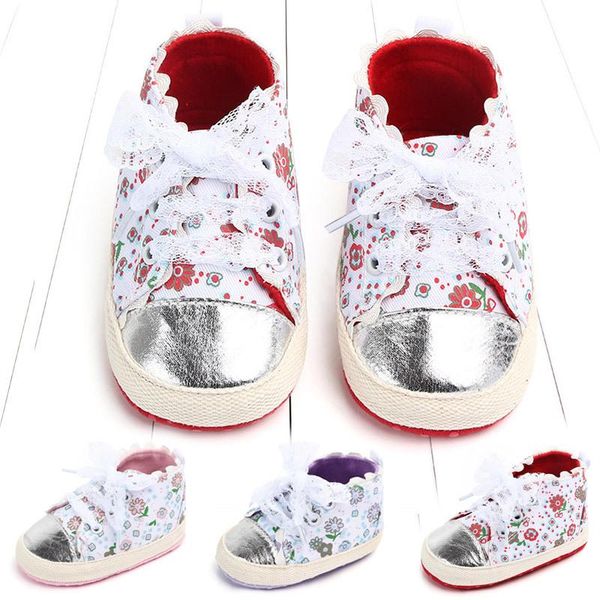 

baby girl shoes white lace floral embroidered soft walking toddler kids red born first walkers