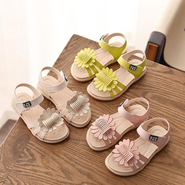 

summer kids shoes for girls baby sandals children leather sun flowers princess gladiator dress sandalias, Black;red