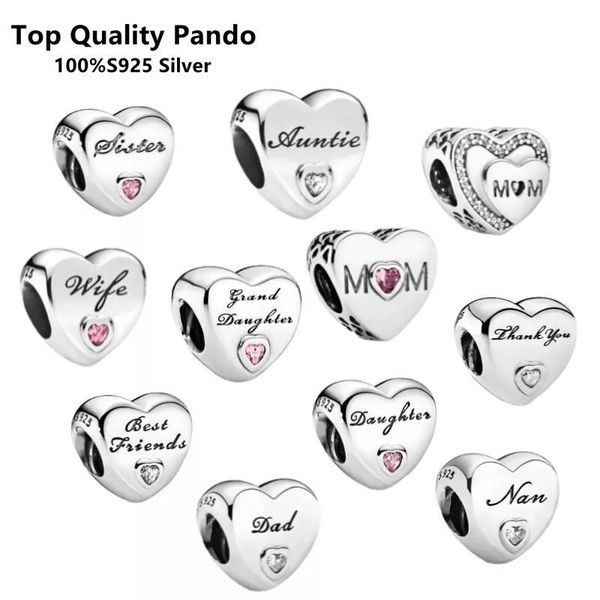 

other fit original 925 silver heart ornament pan bracelet sister daughter wife father pearl lady diy fish jewelry
