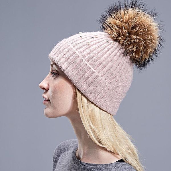 

beanie/skull caps pearl wool ball knitted keep warm beanie bonnet hats for women beanies chapeau femme cap gorras para mujer hat gorros, Blue;gray