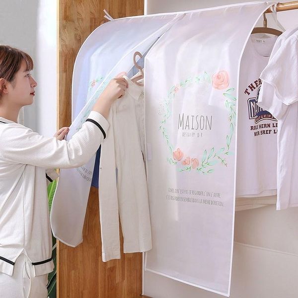 

clothes dust cover dustproof garment cloth storage waterproof suit coat protector bag wardrobe hanging organizer 20039 clothing &