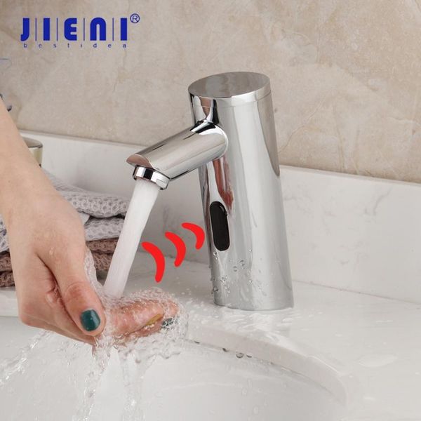 

bathroom sink faucets jieni chrome polished automatic sensor faucet short basin & cold water mixer tap touch sense