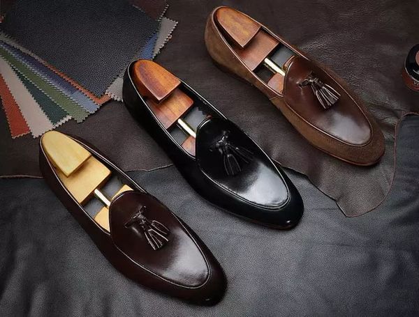 

casual men loafers fashion shoes slip on shoes male shoes, Black