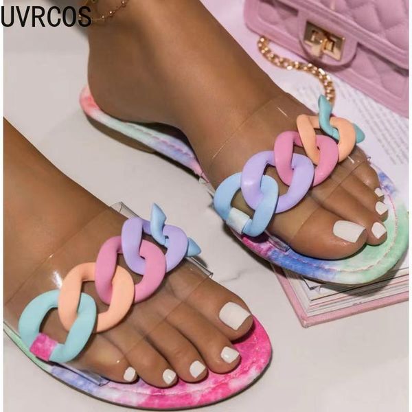 

simple summer women's slippers casual fashion transparent upper personalized design trendy versatile home outdoor shoes, Black