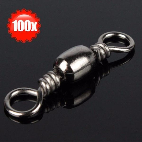 

fishing hooks joshnese 100pcs size 6# barrel swivel copper + stainless steel sea tackle hook connector snap
