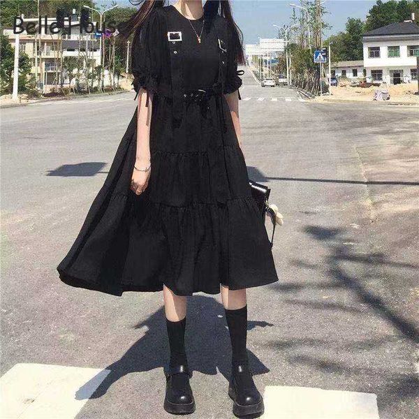 

casual dresses summer gothic style women harajuku lolita kawaii fashion punk cute long sleeve causal black 2021 emo mall goth bhn0739, Black;gray