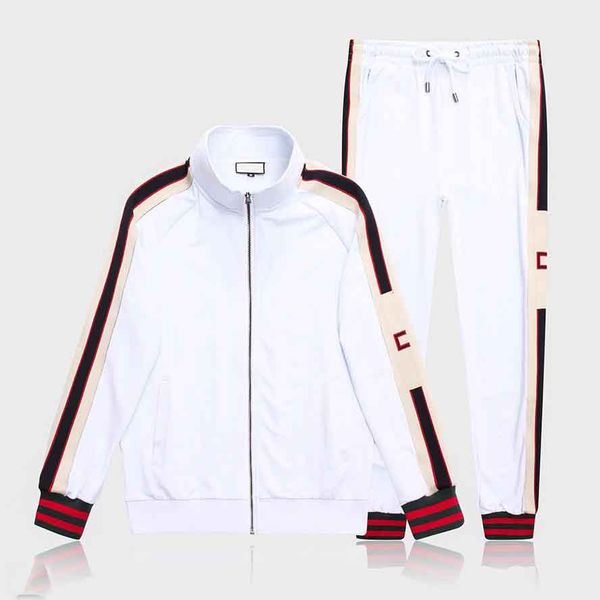 

2021 famous brand designer mens tracksuit autumn winter men tracksuits letter print embroidery casual man sports joggers suit, Gray
