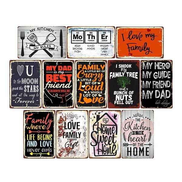 

family vintage signs metal plates tin plaque retro ironpainting pub cafe funny poster wall art decorative home decor 20*30cm