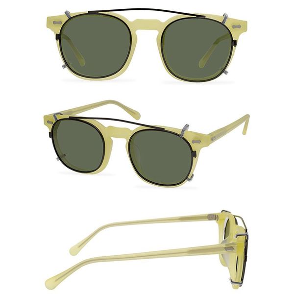 

sunglasses belight optical handmade quality cool vintage retro women men uv400 polarized protection oculos clip on 9567, White;black