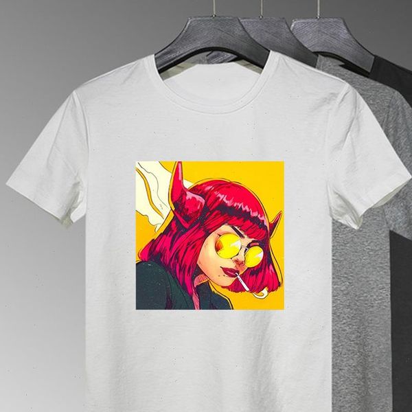 

minimalism summer oversize womens devil girl graphic e cool fashion harajuku, White