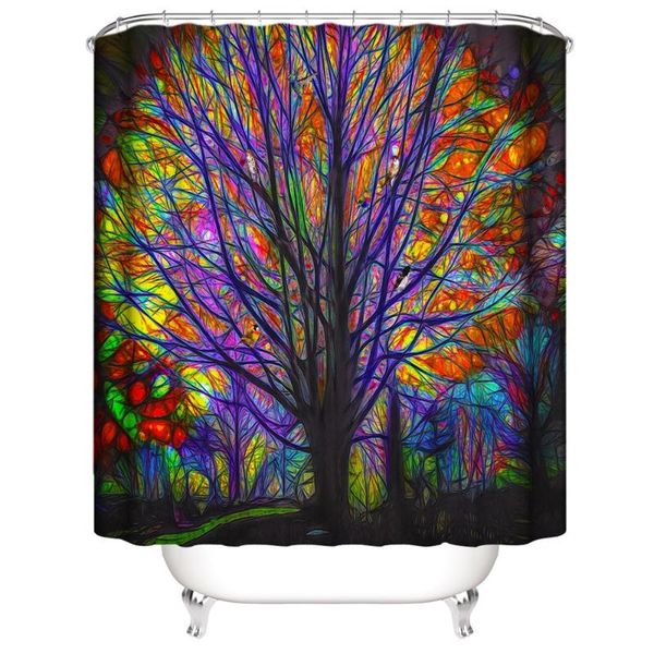 

shower curtains 3d galaxy leaf curtain purple green color waterproof bathroom with 12 hooks bohemian style home decor