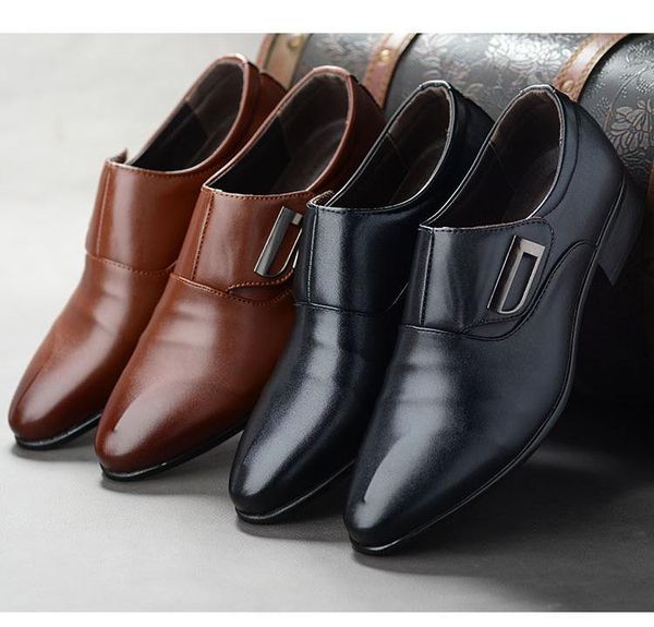 

dress shoes formal men leather mens business luxury for suit oxford, Black