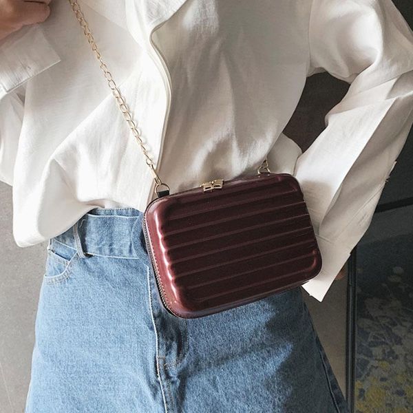 

women luggage bag soft shell square handbag shoulder zipper chain ac889 waist bags