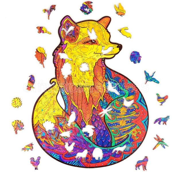 

beautiful wooden jigsaw puzzles a5 size animal shape puzzles reative gifts for children unique irregular shape jigsaw pieces