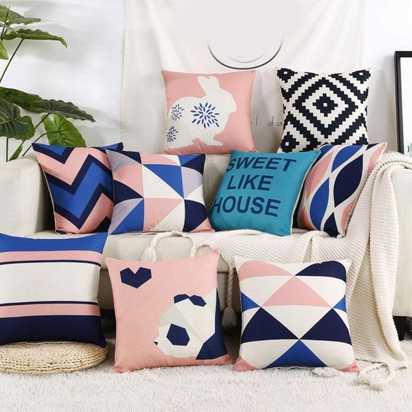 

pillow case colorful stripes cover throw pillows for living room sofa soft polyester and bed cushions plaid car home