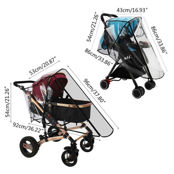 

stroller parts & accessories waterproof rain cover transparent wind dust shield zipper open raincoat