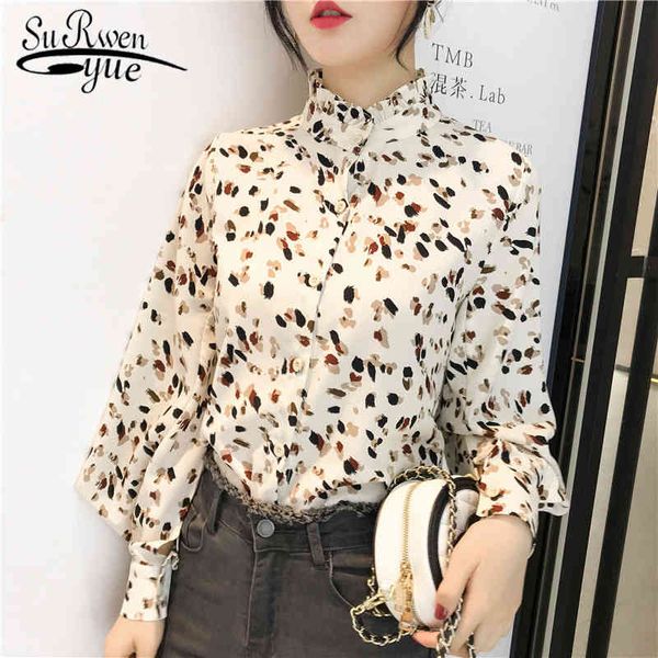 

blusas mujer de moda womens blouses and floral button down shirt for women chemisier femme nouvelle collection 7292 50 210417, White