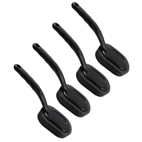 

car sponge tire wax brush long handle special cleaning dressing polishing, black
