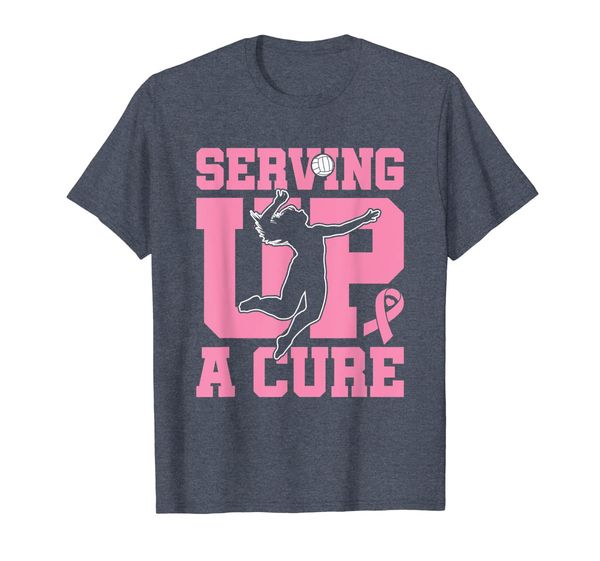 

Serving Up A Cure - Volleyball Breast Cancer T-Shirt, Mainly pictures