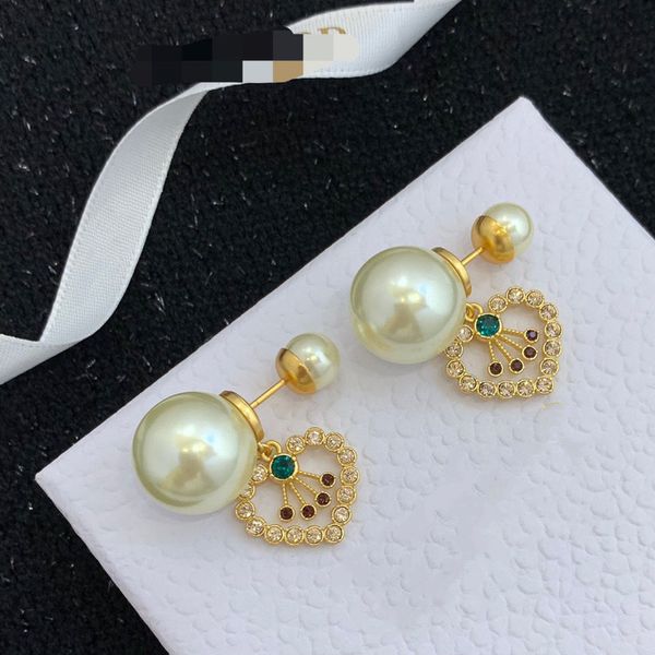 

designer jewelry size pearl letter cd color female love fashion earrings, Black
