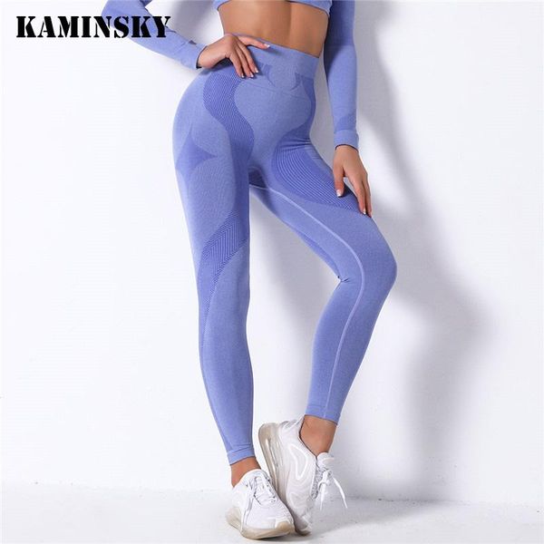 

women's leggings kaminsky high waist seamless push up leggins sport women fitness running pants energy, Black