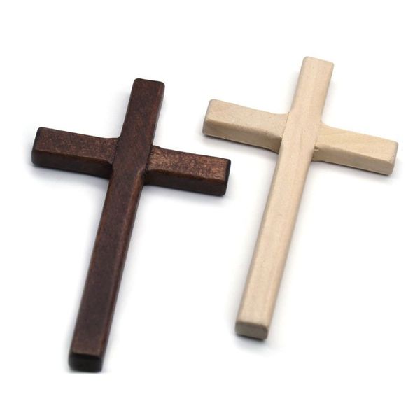 

2 hand-made wooden crucifix jesus christ ornaments religious charm hanger making