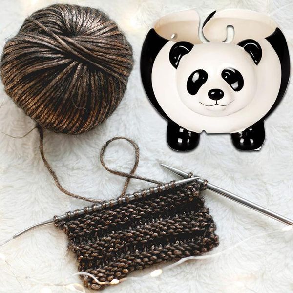 

other arts and crafts panda ceramic sleepy sheep yarn ball storage holder knitting crochet accessories for storing gadgets, needles tools
