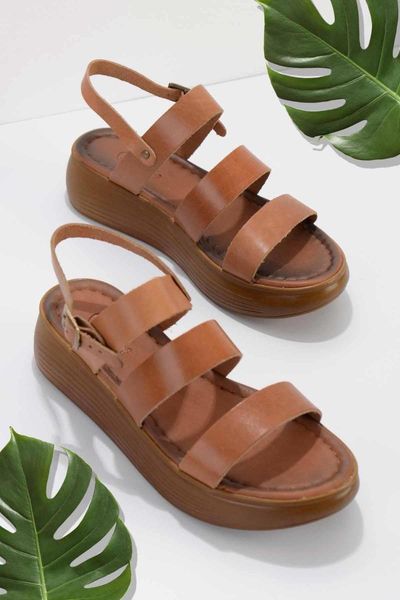 

sandals tan genuine leather female k05685052603, Black