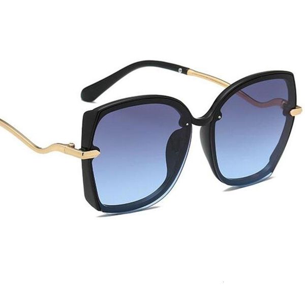 

sunglasses square sunglasses 2021 men fashion oversize metal frame sun glasses female retro design gradient goggles uv400, Black