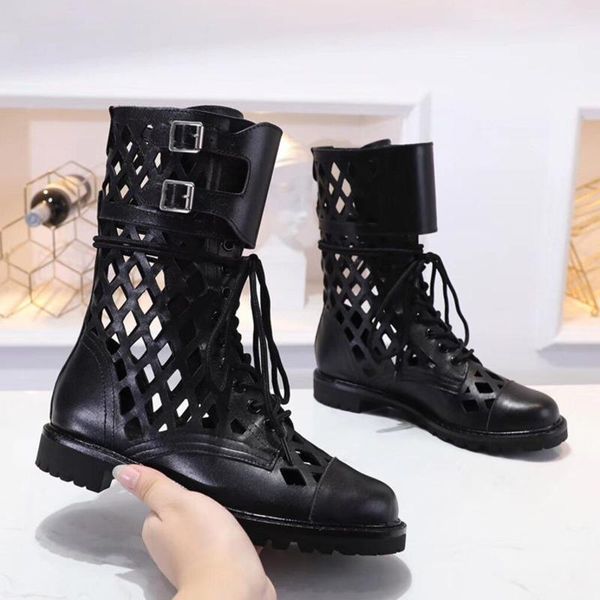

luxury women's black summer boots women 2021 buckles casual shoes woman low heels short female fashion d brand booties