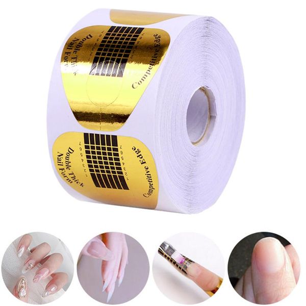 

nail gel 500 pcs gold horseshoe-shaped nails extension sticker guide art professional acrylic forms manicure paper holder, Red;pink