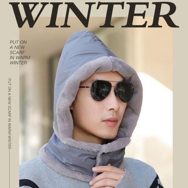 

warm hat neck helmet beanies for men women exercise bicycle thermal fleece balaclava hats outdoor, Black;white