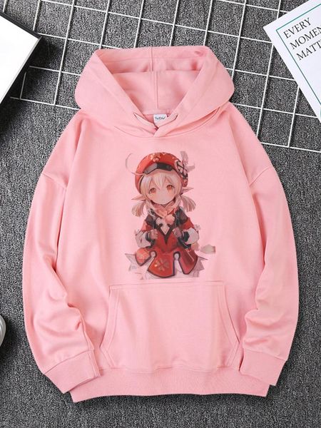 

women's hoodies & sweatshirts genshin impact female 2021 harajuku graphic hip hop clothing y2k aesthetic hoody, Black