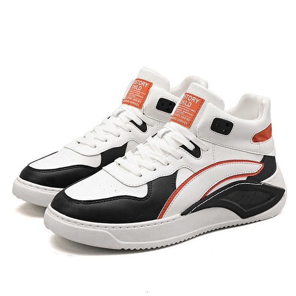 

men's shoes autumn and winter high board youth trend leisure basketball sports korean version versatile small white, Black
