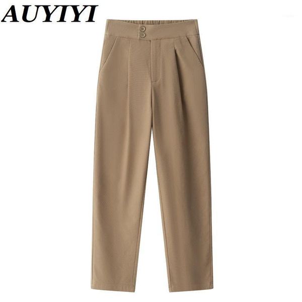 

women's pants & capris auyiyi 2021 autumn fashion small feet harem all-match thin high waist overalls casual clothing, Black;white