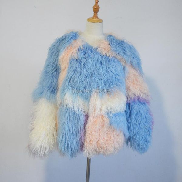 

women's fur & faux sj545 colorful tibet women sheep coat s-xxl, Black