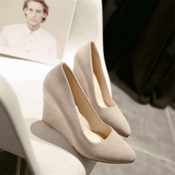 

spring and autumn matte shallow mouth pointed high heels wedge with female high-heeled shoes to work women's dress, Black