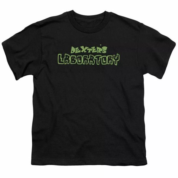 

Dexters Laboratory Dexters Logo Kids Youth T Shirt Licensed Cartoon Tee Black, White;black
