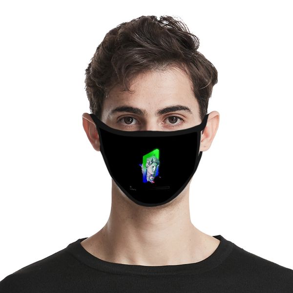 

2021 new vaporwave trend ice silk fabric washable 3d fashion printed mask