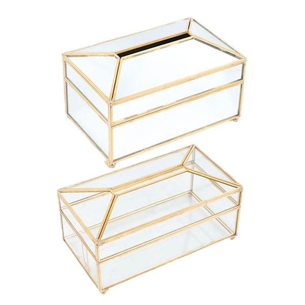 

tissue boxes & napkins household glass box nordic minimalist dustproof storage living room decoration