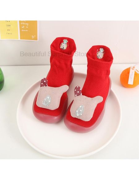 

first walkers baby sock shoes cartoon bear non-slip floor socks animal cute toddler kids booties soft rubber sole