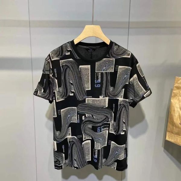 

men's t-shirts t-shirt summer printing cotton fashion casual large size o-neck youth spring variegated tees hip-hop street short-sleeve, White;black