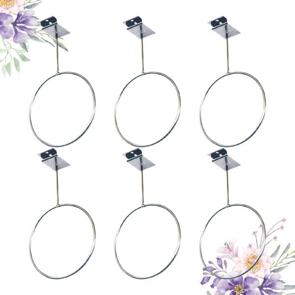 

hooks & rails 6pcs wall mount racks display holders for basketball football volleyball exercise (silver)