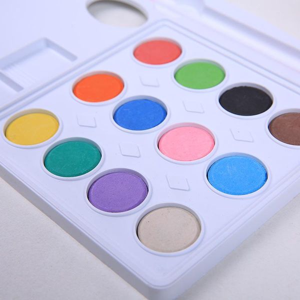 

gift sets 2021 12-color solid watercolor pigments for children and students drawing filling powder washable