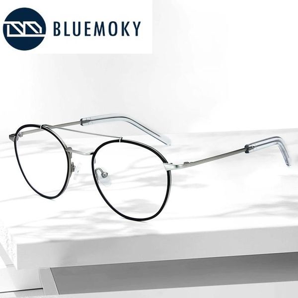 

fashion sunglasses frames bluemoky pure titanium pilot glasses frame for men retro myopia optical prescription eyeglasses women vintage eyew, Black