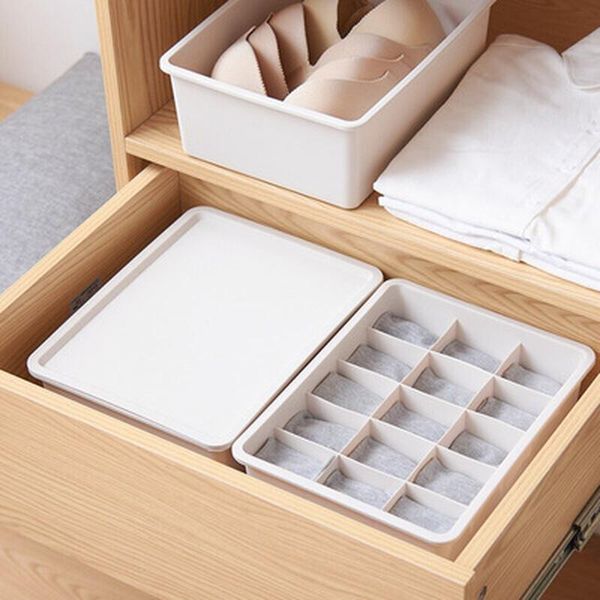 

storage drawers diy 3pc/set with lid underwear box 1/10/15 grid household wardrobe drawer cabinet socks bra organization tool